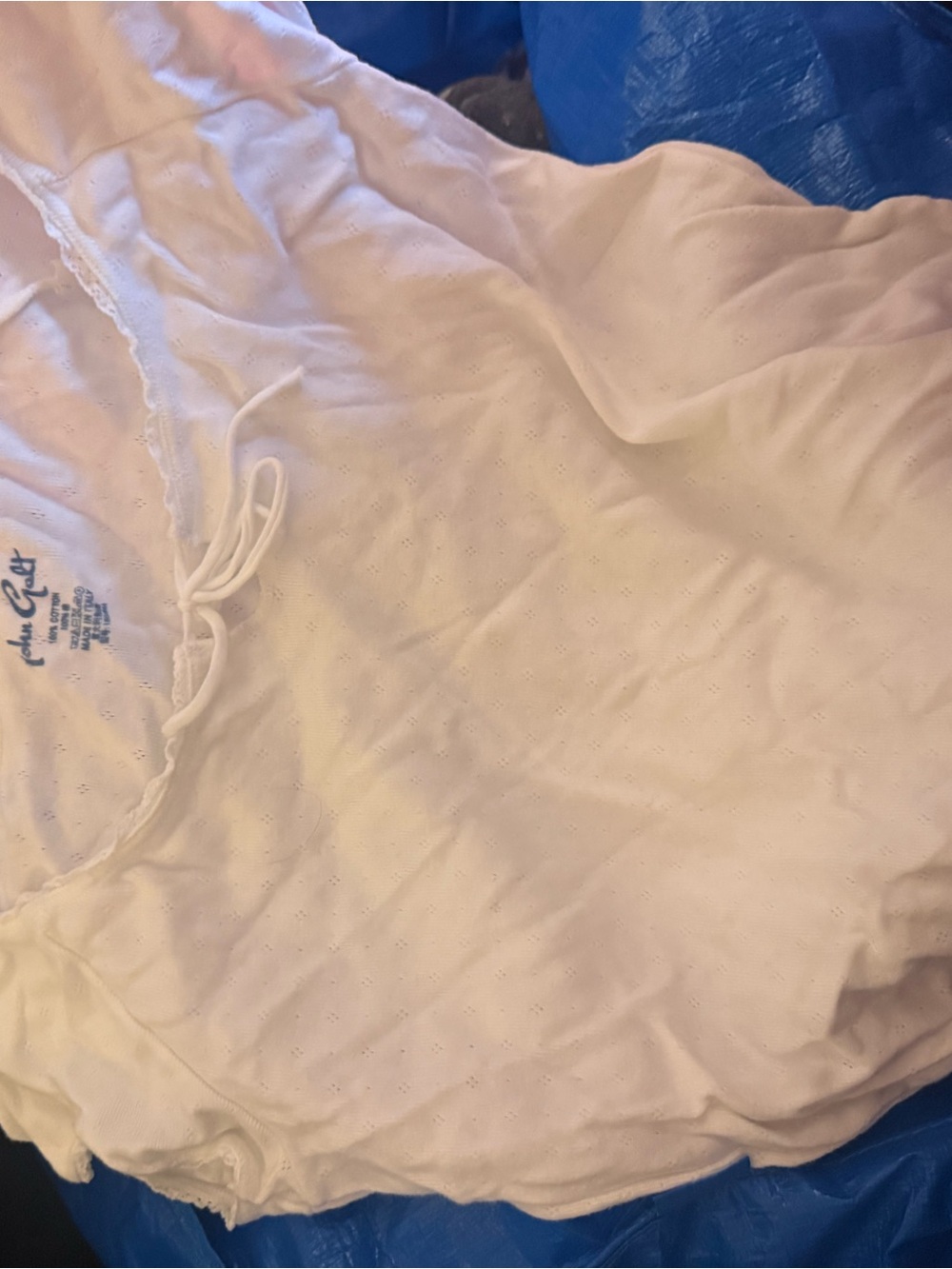 Brandy Melville White Eyelet Short Sleeve Sleep Top